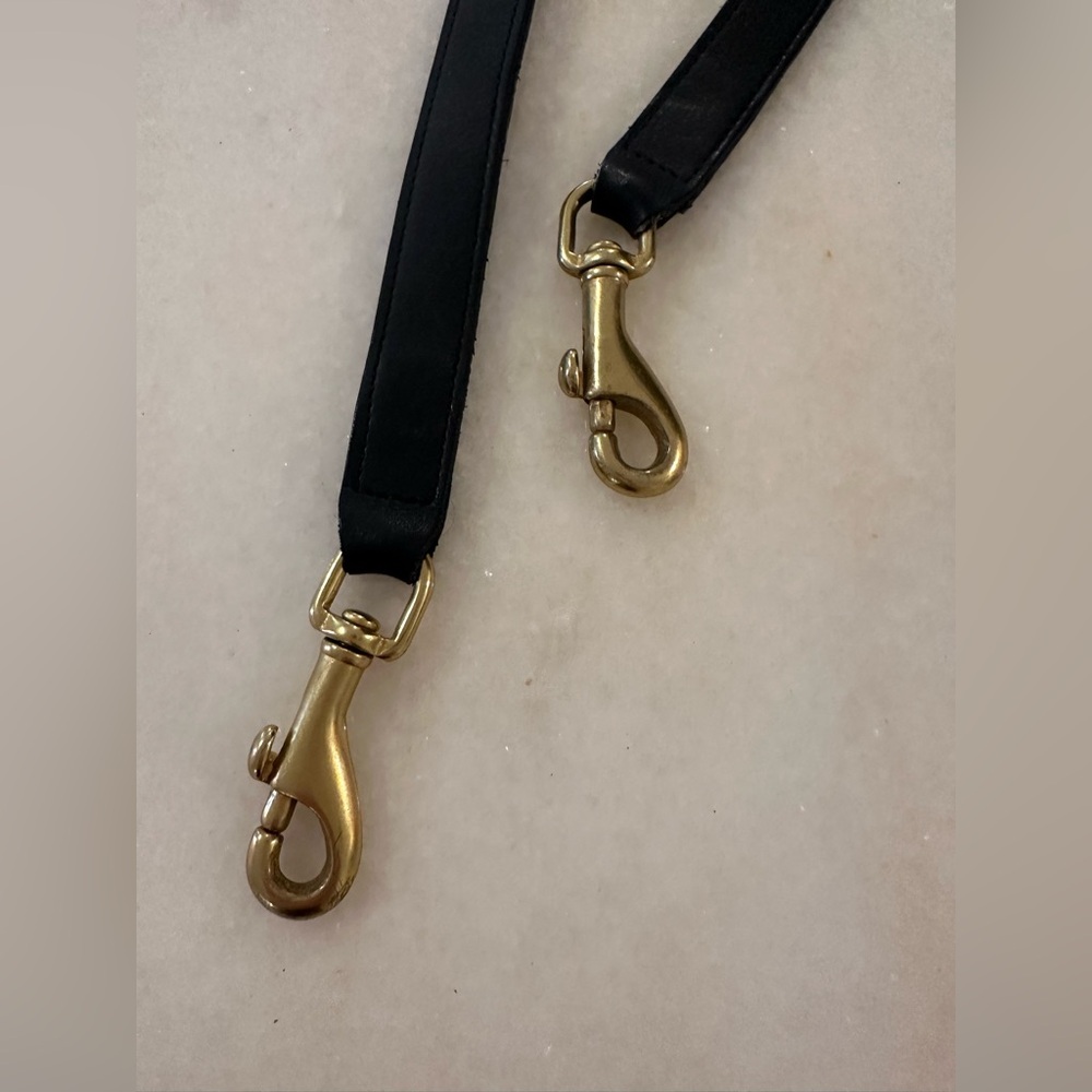 Vintage Coach Manor Black Leather and Gold and Brass Hardware - Picture 3 of 8